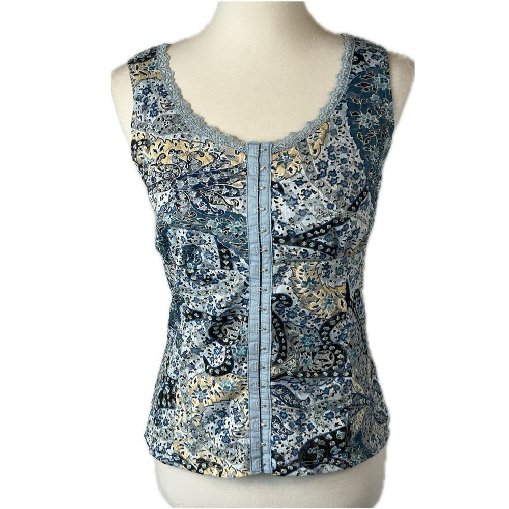 Vintage Y2K Coquette Lace Corset Top Size M Petite Fairy Cottagecore Romantic
